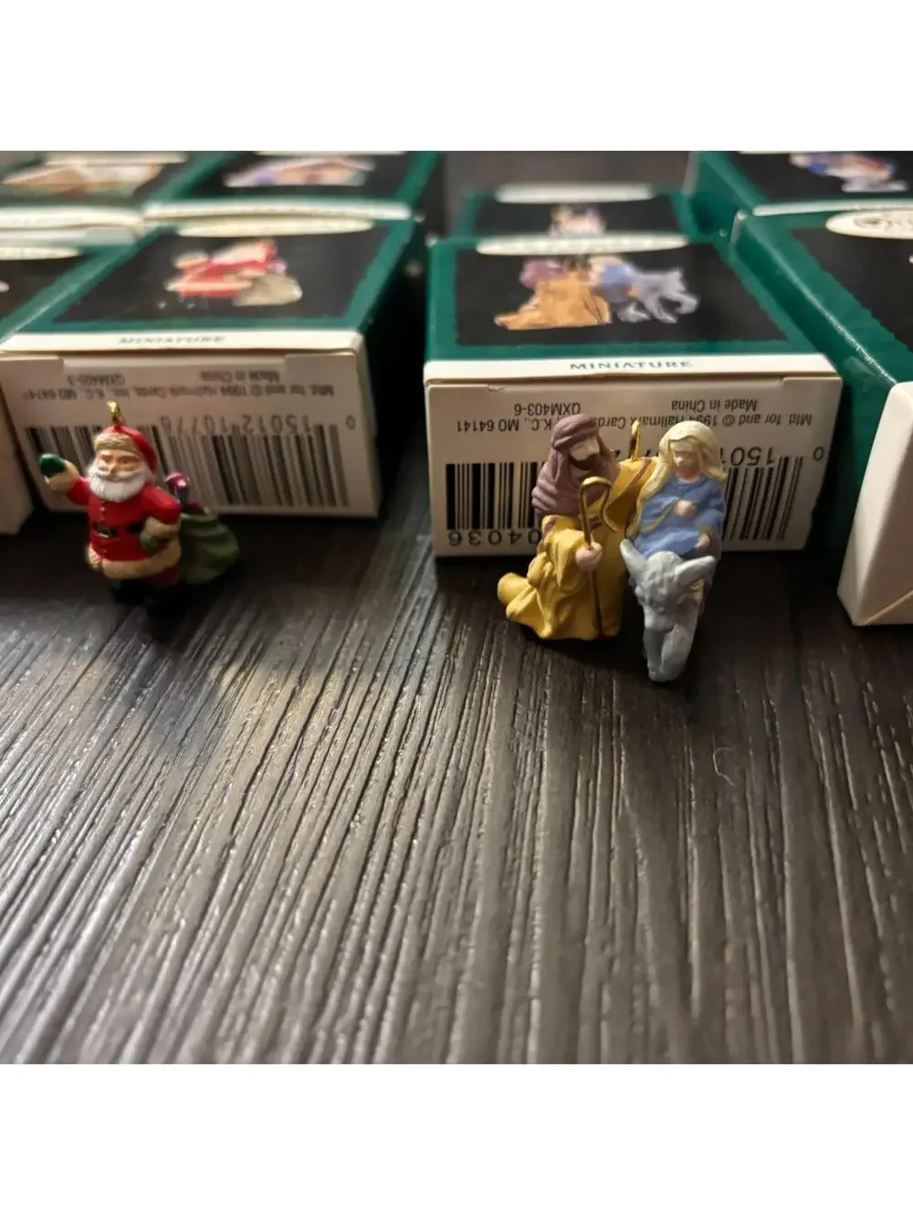 Vintage 90's Hallmark Collectors Mini Ornaments Lot of 20 Santa Cottage Reindeer